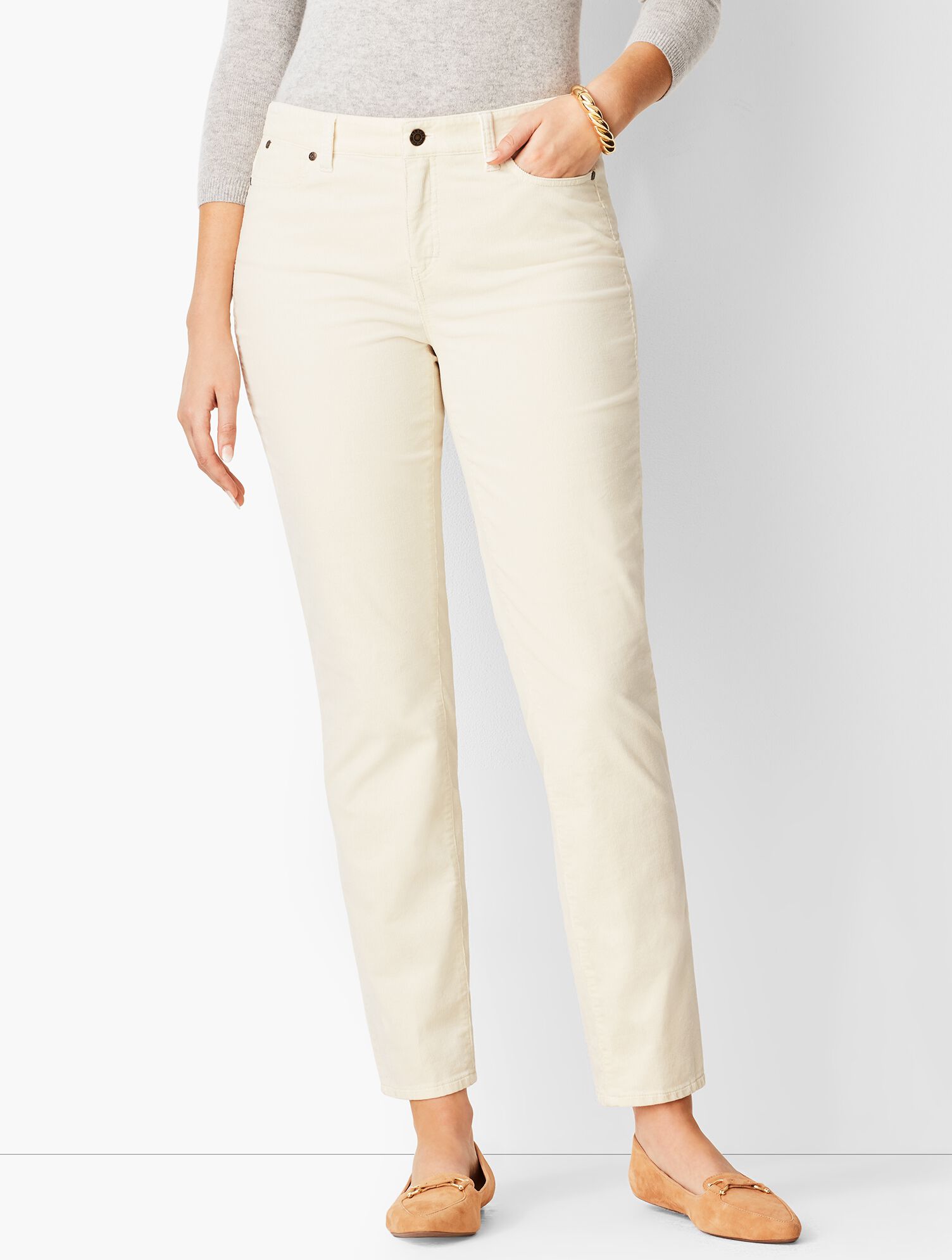 Slim Ankle Pants - Cords - Curvy Fit
