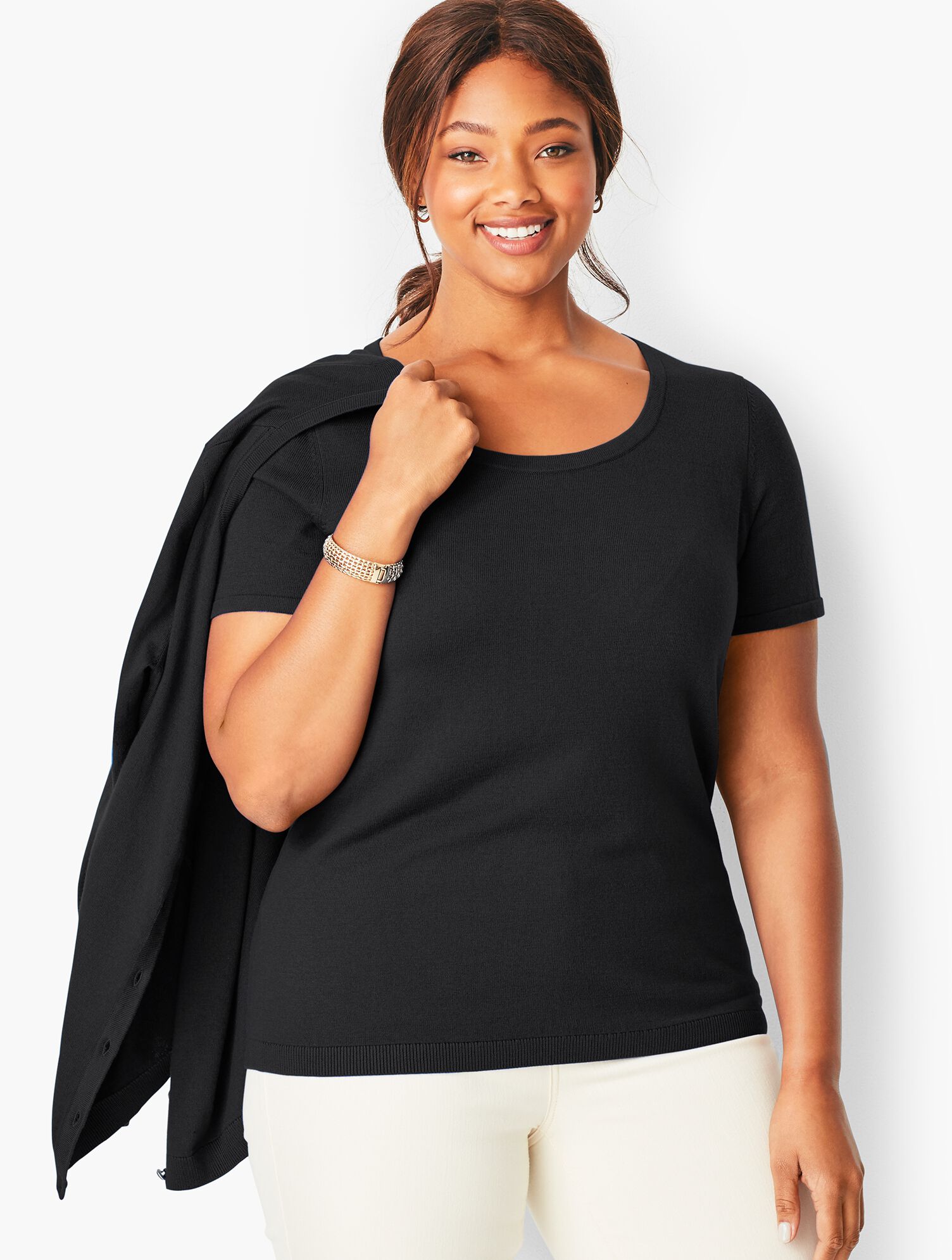 Plus Size Short Sleeve Charming Shell