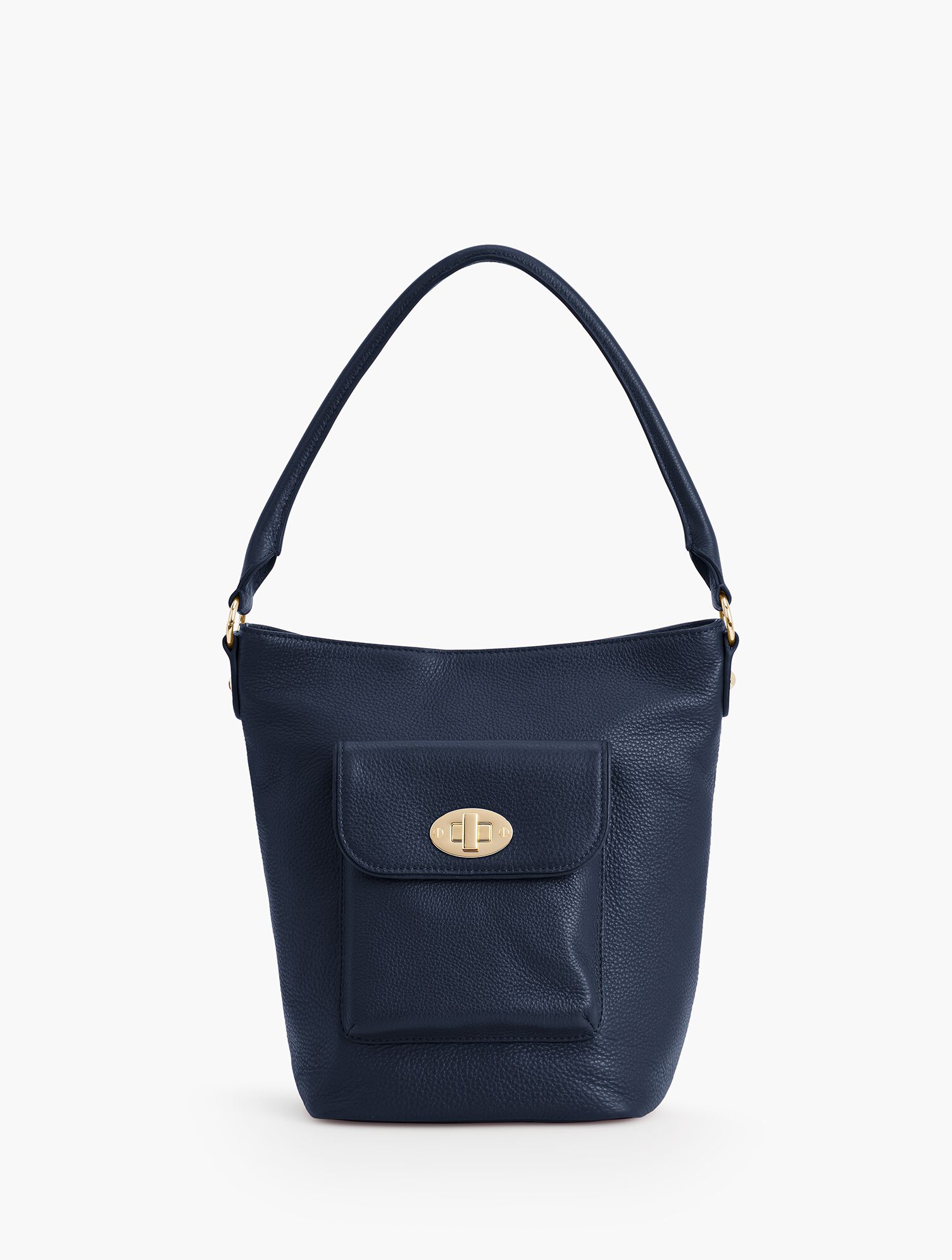 Turnlock Bucket Bag - Pebble Leather