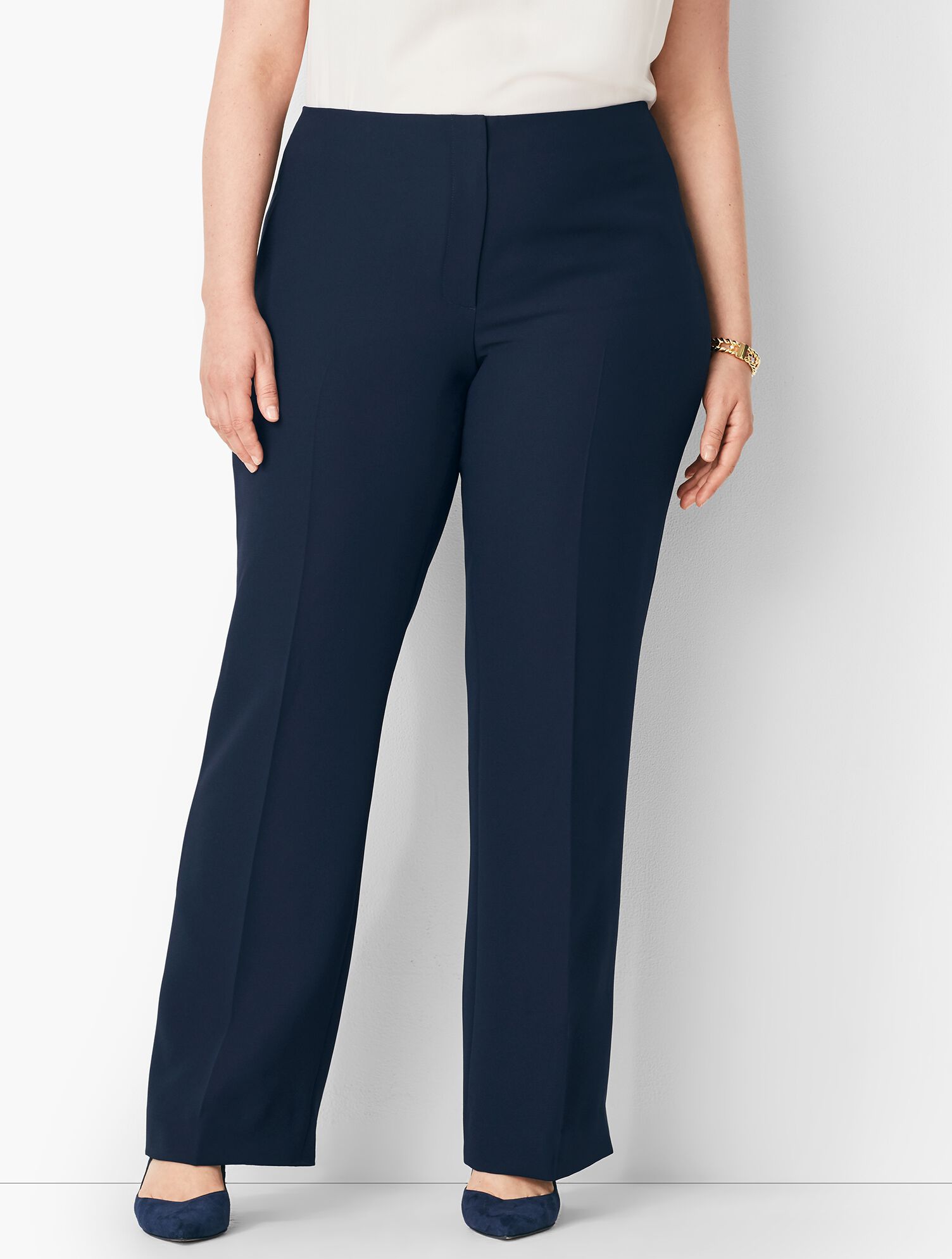 Plus Size Seasonless Crepe Wide-Leg Pants