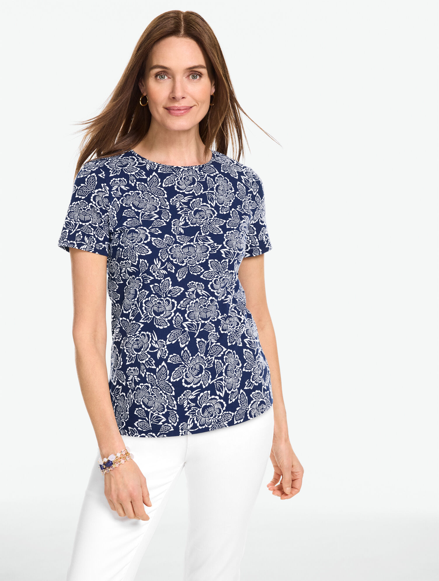Short Sleeve Crewneck Tee - Capri Rose