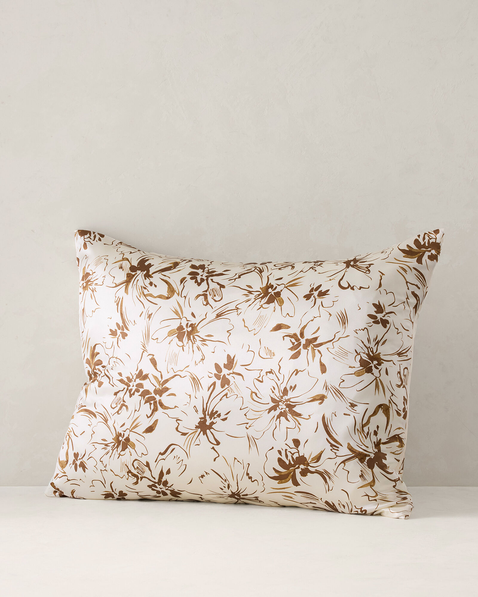 Washable Silk Tropical Blooms Pillowcase