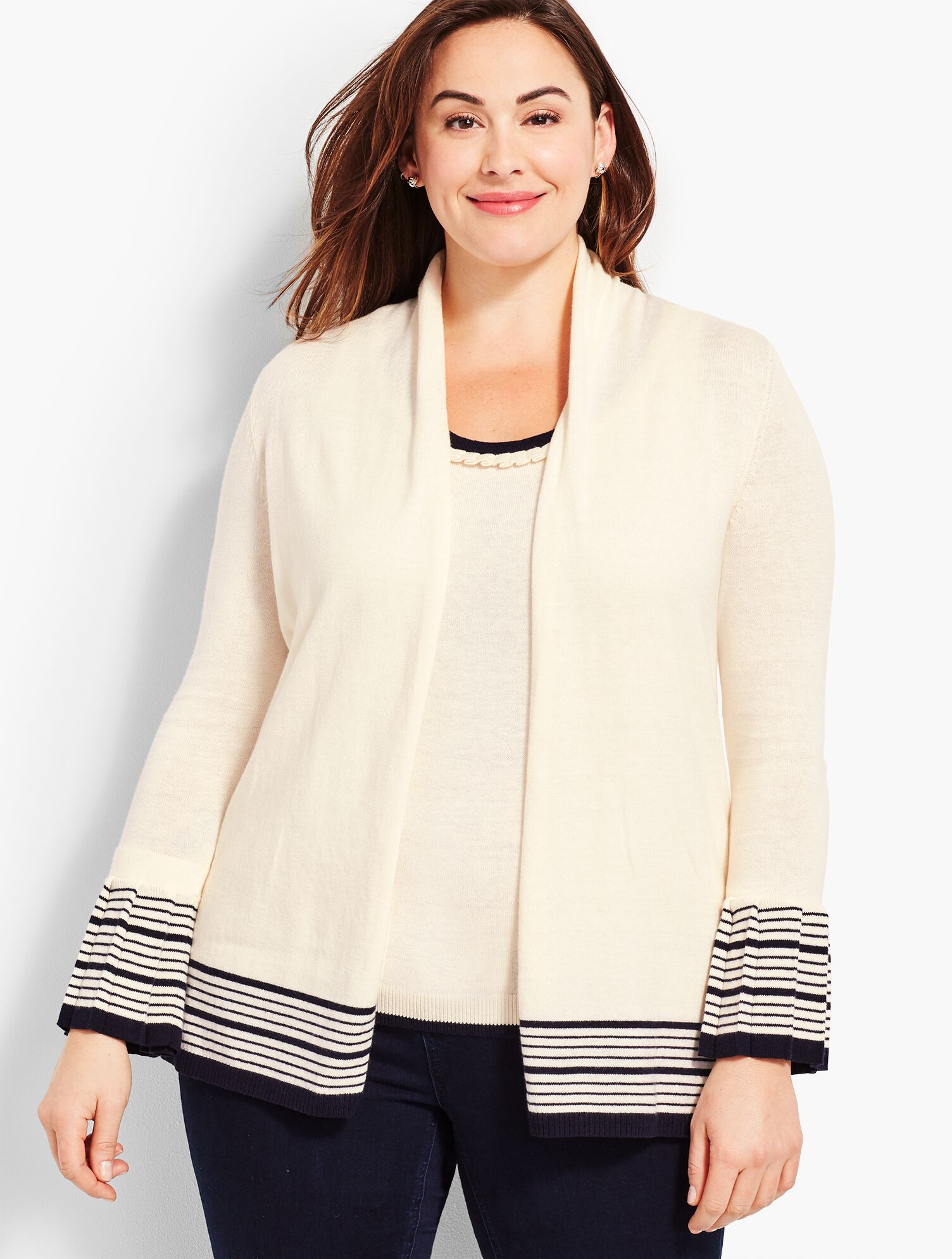 Open-Front Cardigan-Striped