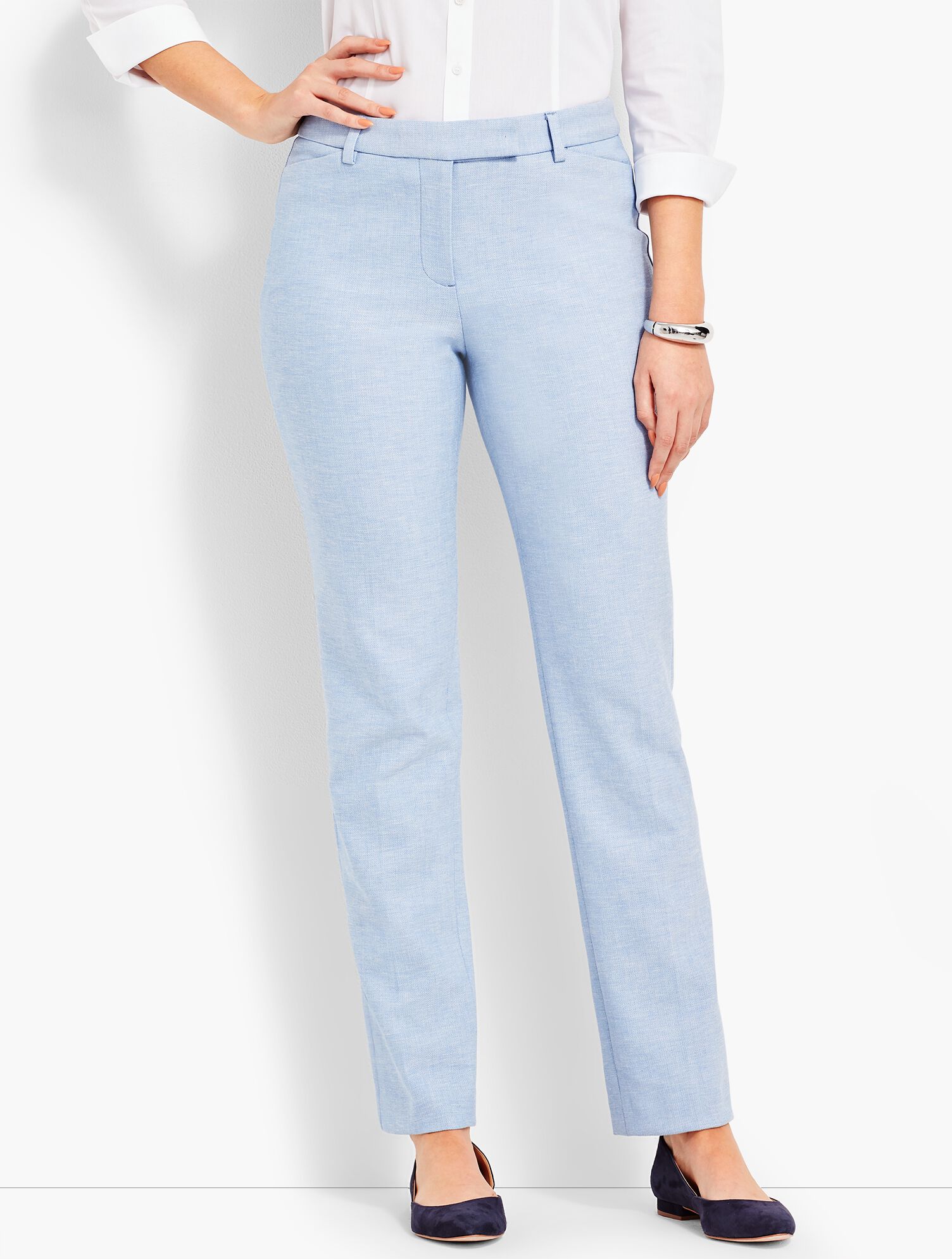 High-Waist Straight-Leg - Sharkskin - Curvy Fit