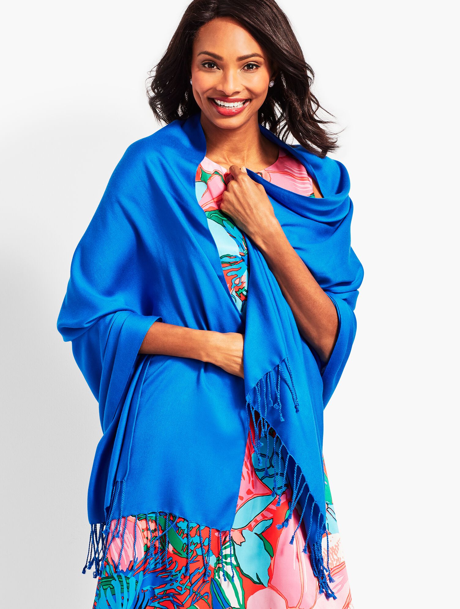 Tasseled Occasion Wrap - Talbots Ivory