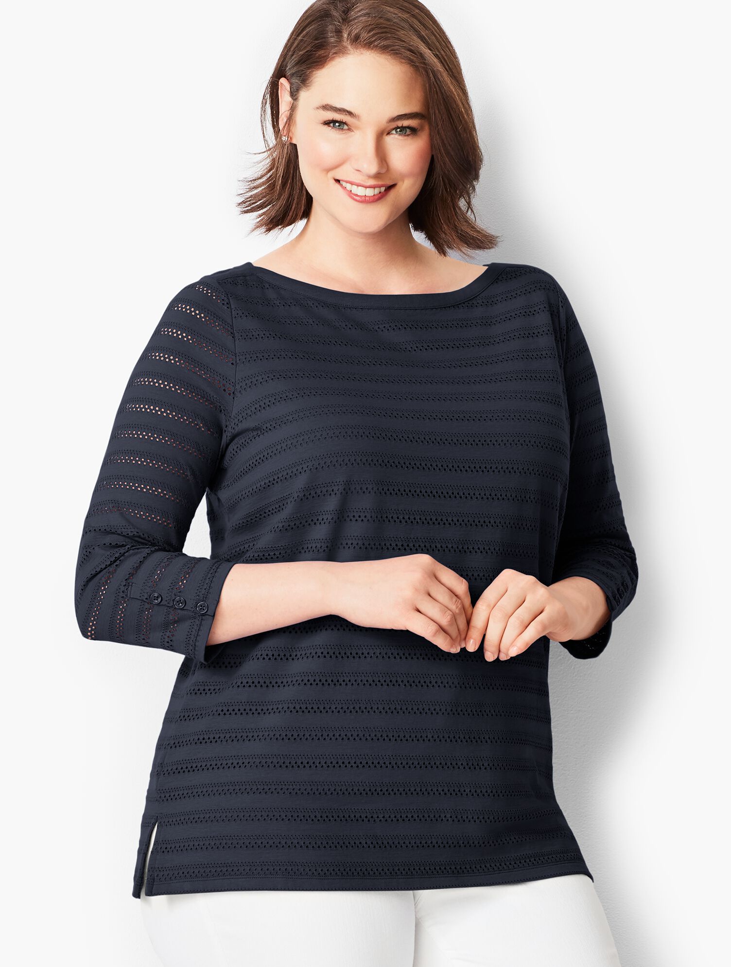 Eyelet Stripe Tee