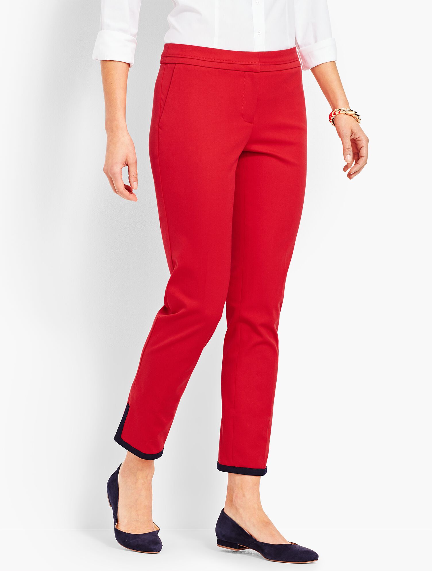 Tipped Bi-Stretch Slim Ankle Pant