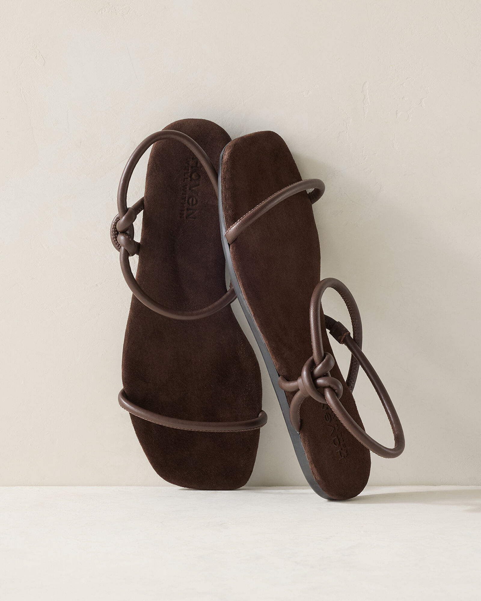 Leather Double Strap Knot Sandals