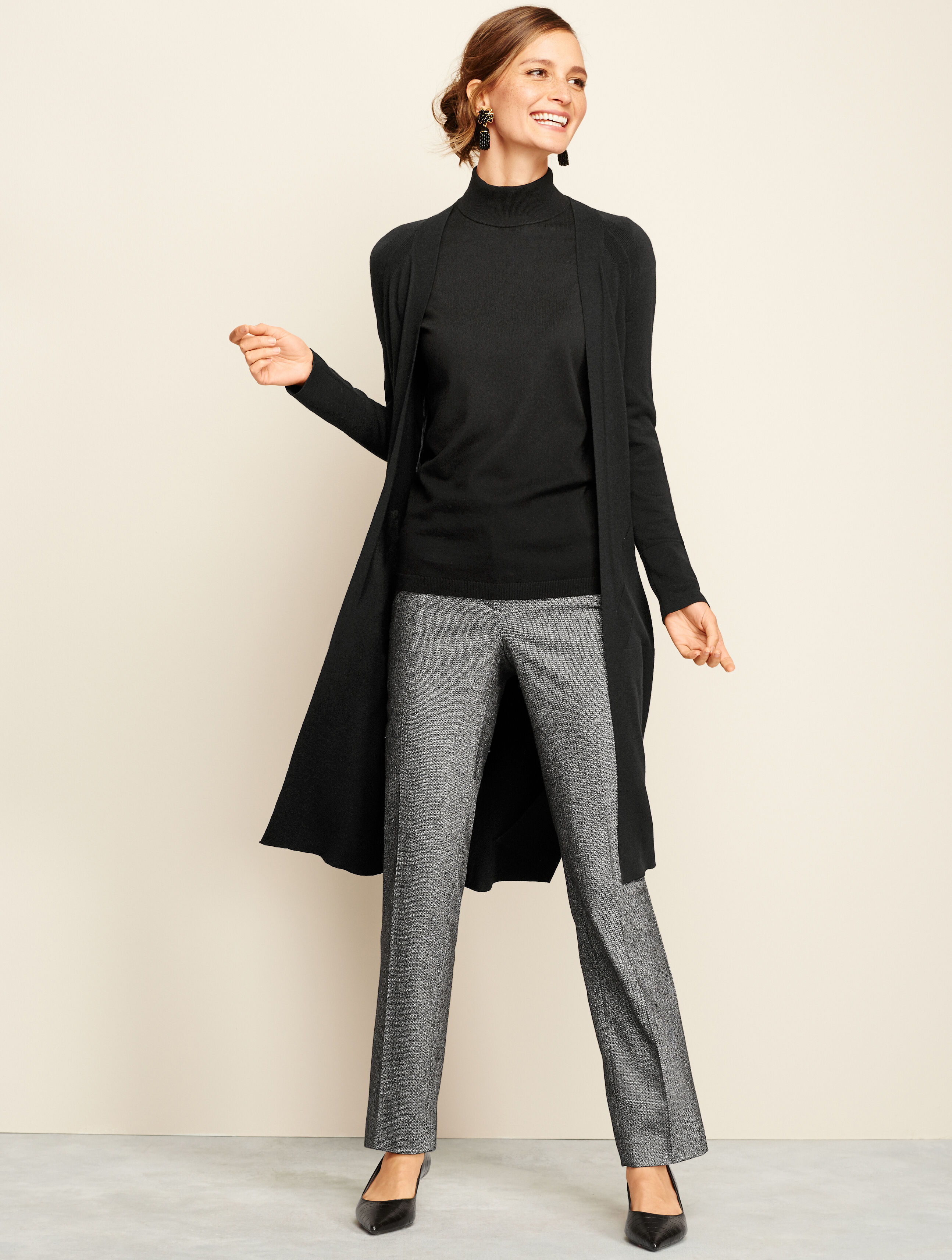 Polished Straight-Leg Pant - Donegal Herringbone