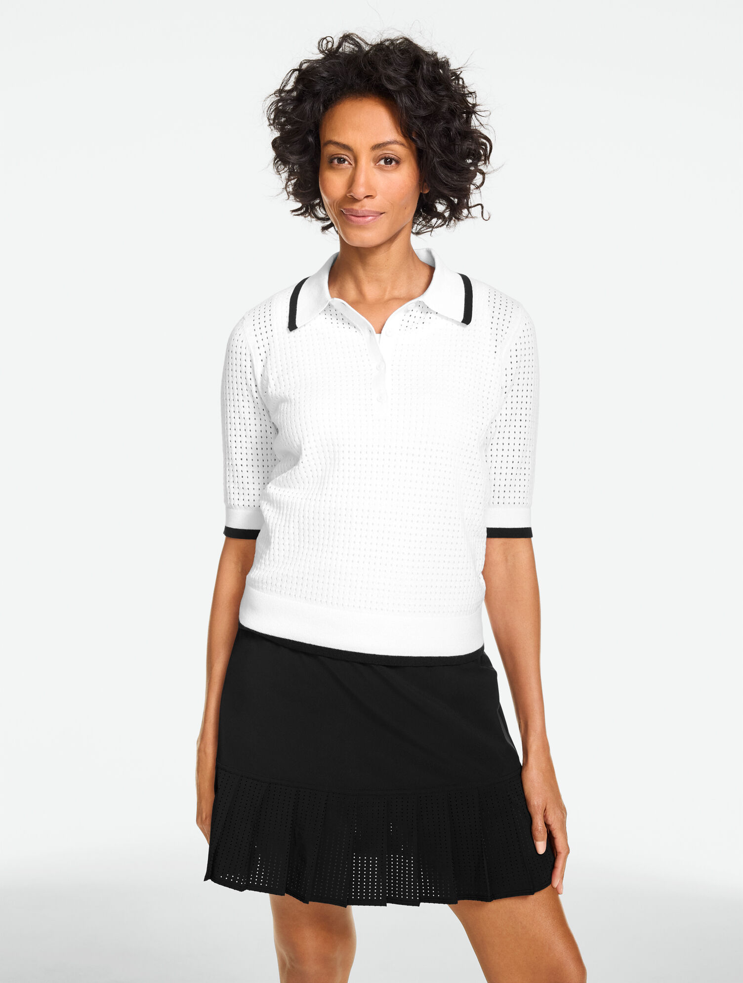 Coolmax&reg; Open Stitch Polo Sweater