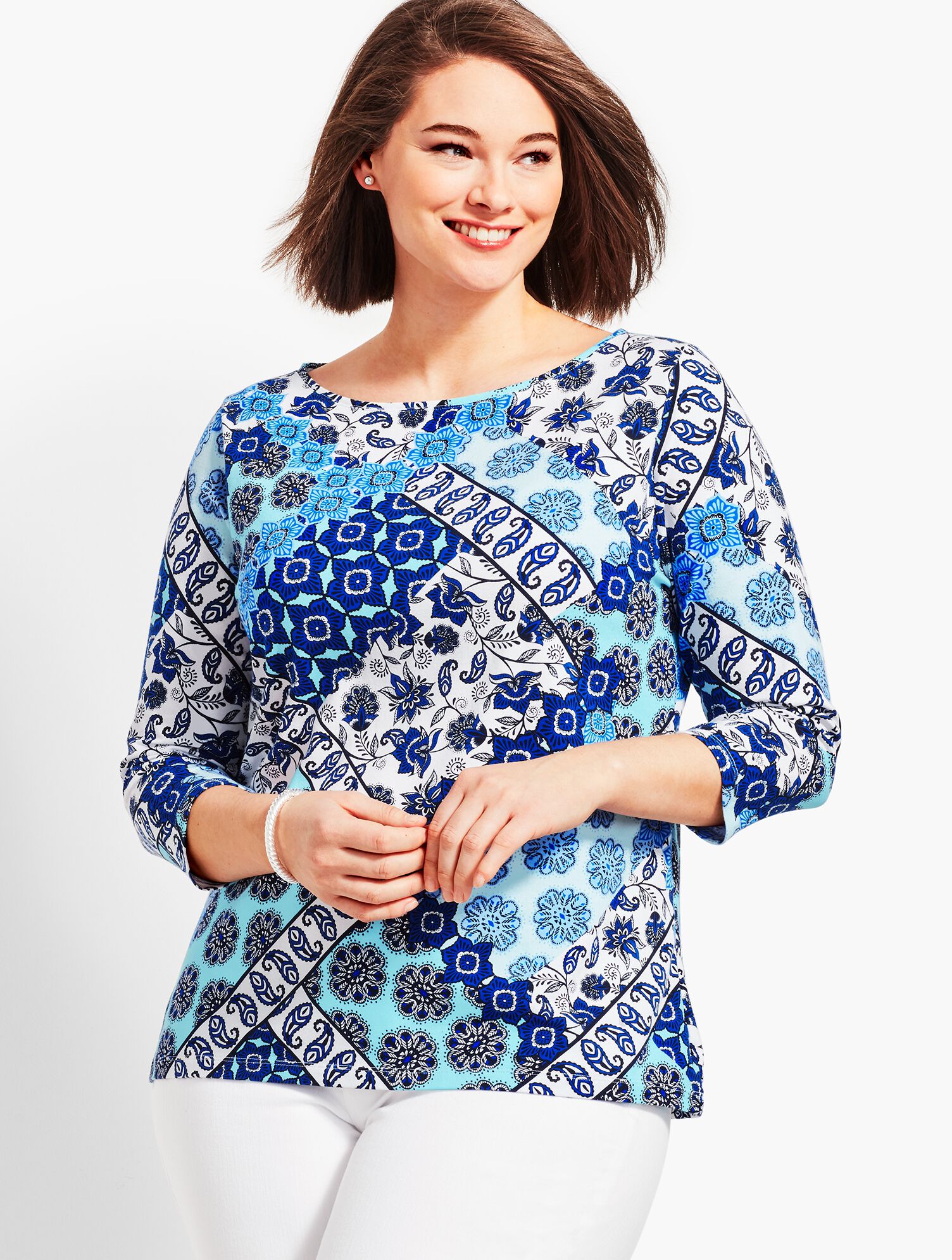 Bateau Tee - Mediterranean Paisley