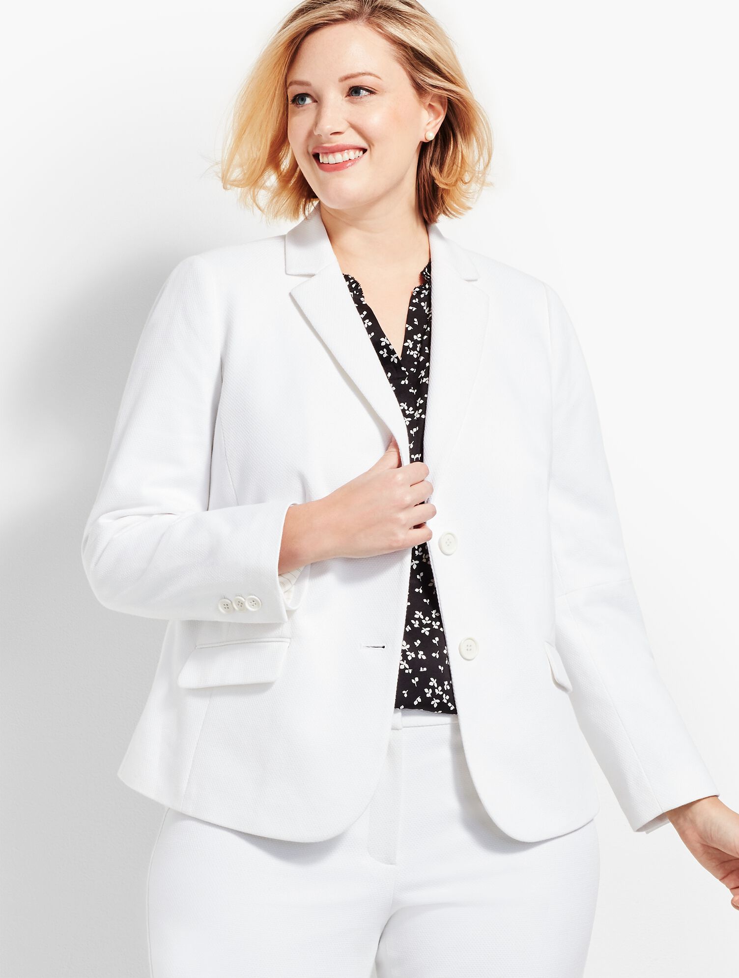 Textured Two-Button Blazer