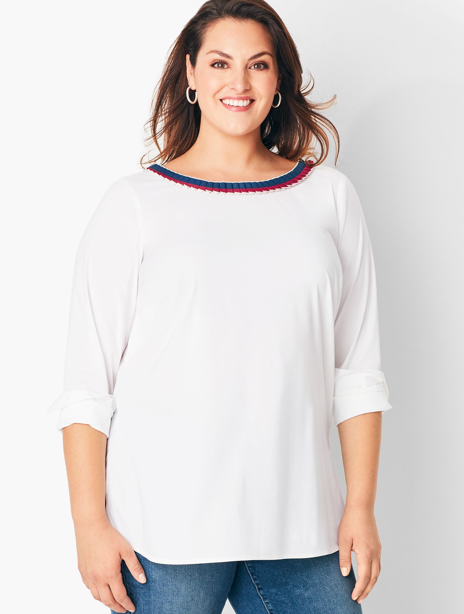 Grosgrain-Trim Poplin Tunic