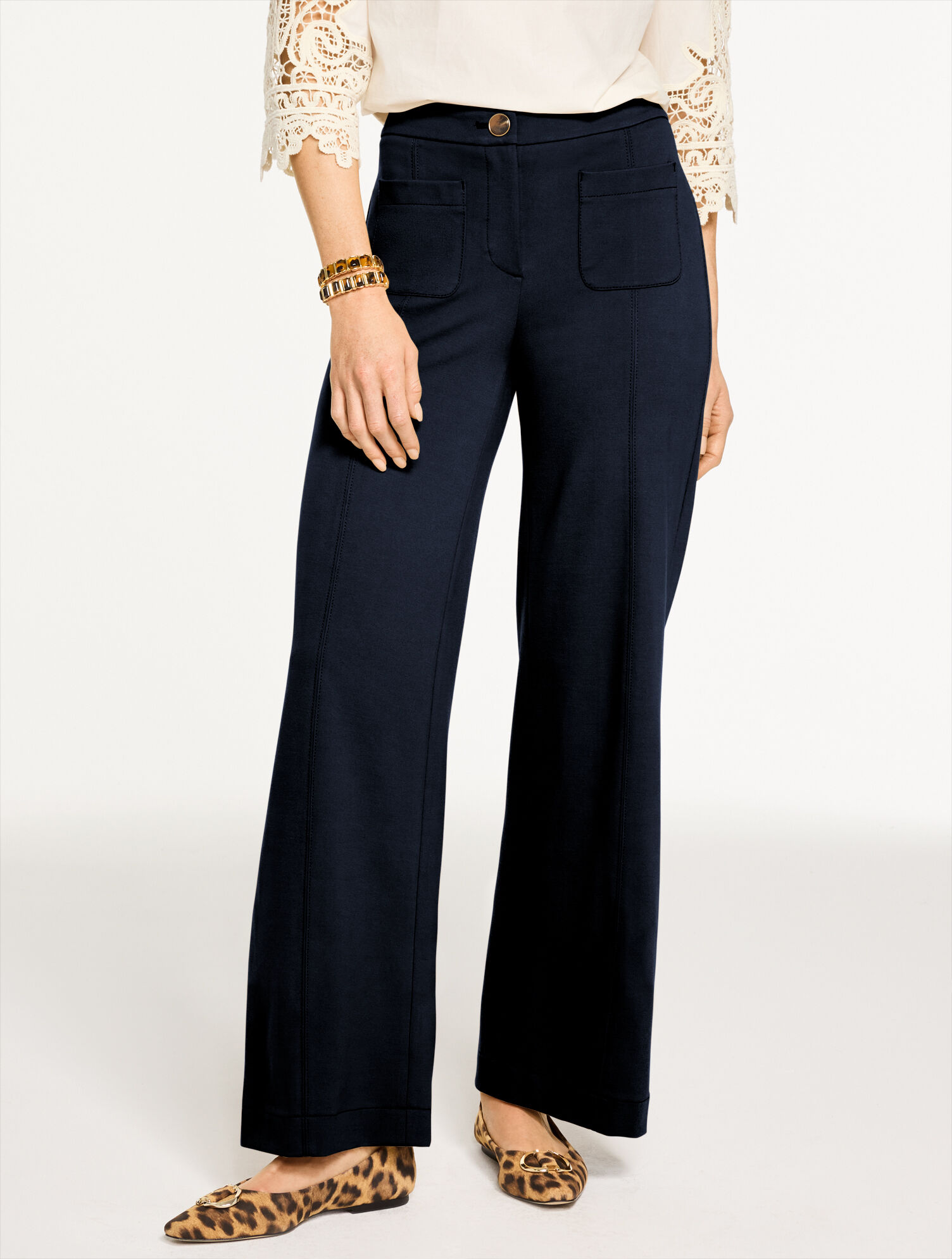 Wide Leg Ponte Pants