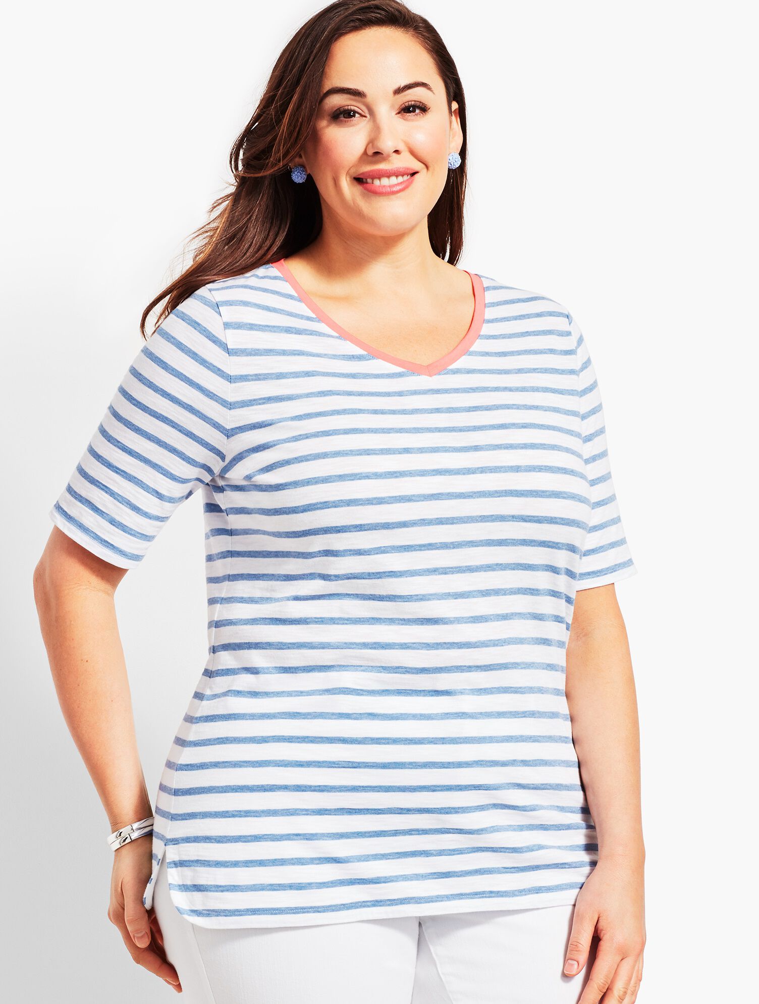 Plus Size Exclusive Mini Zan Stripe Tunic