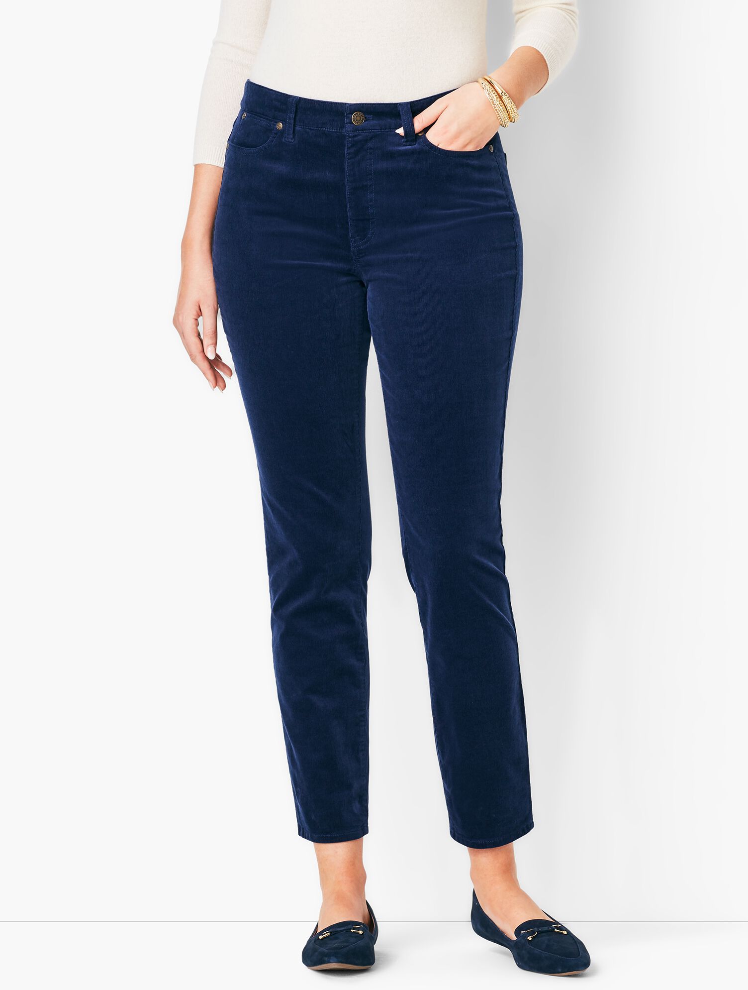Slim Ankle Pants - Cords - Curvy Fit