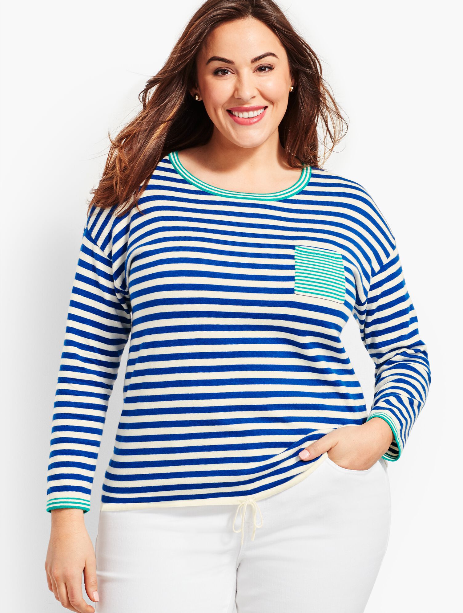 Resort Stripe Crewneck Sweater