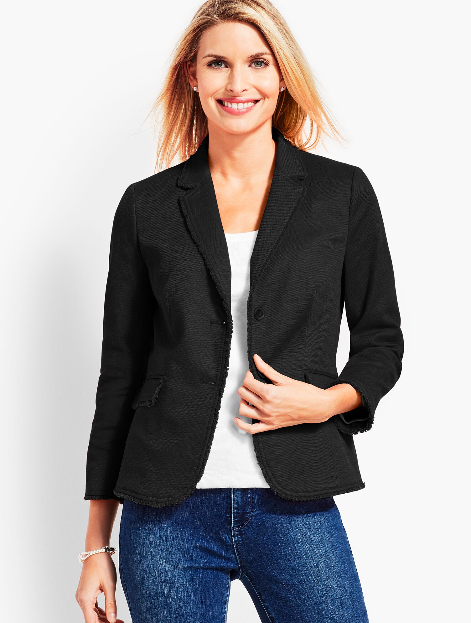 Textured Fringe Blazer