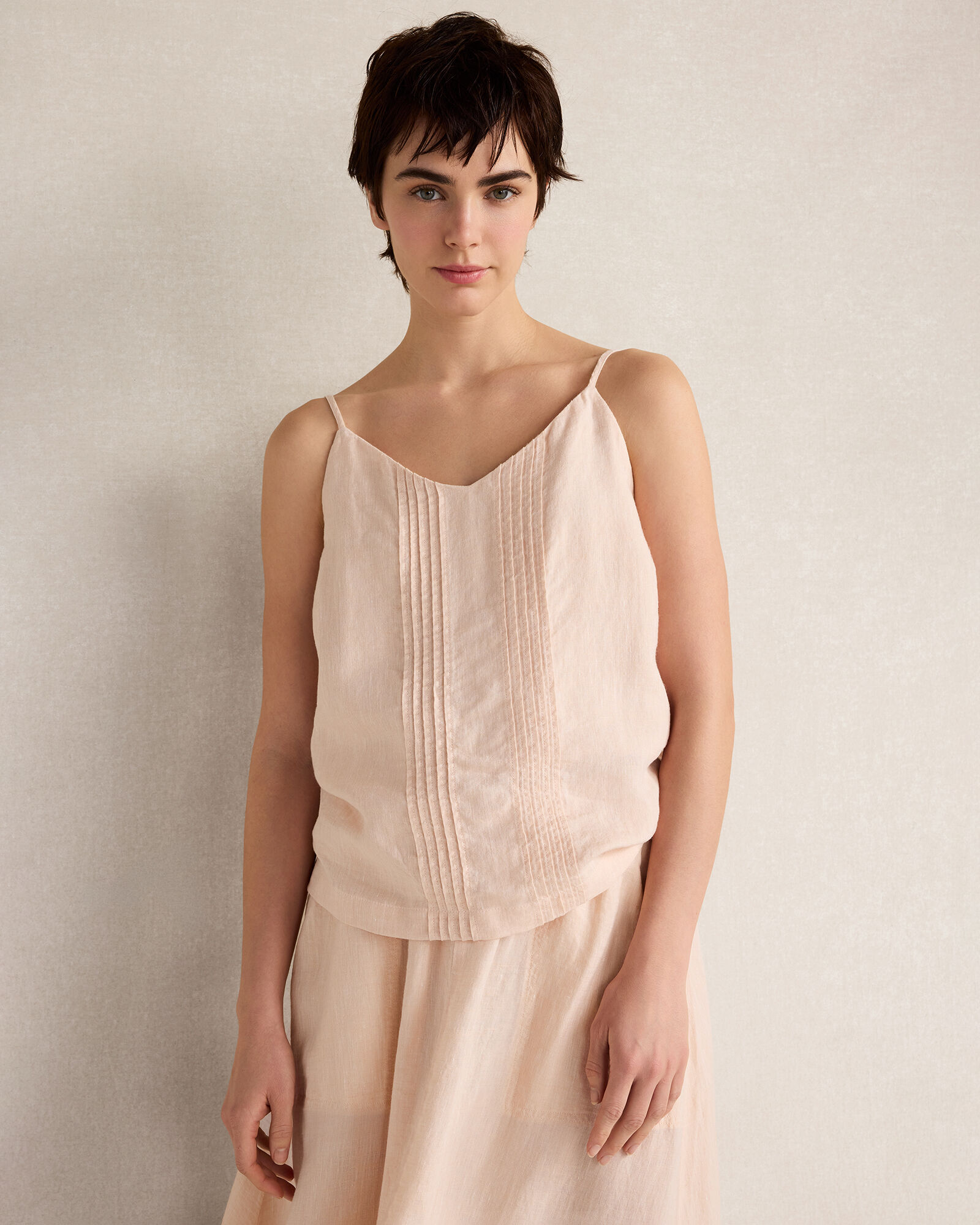 Linen Pintuck Cami