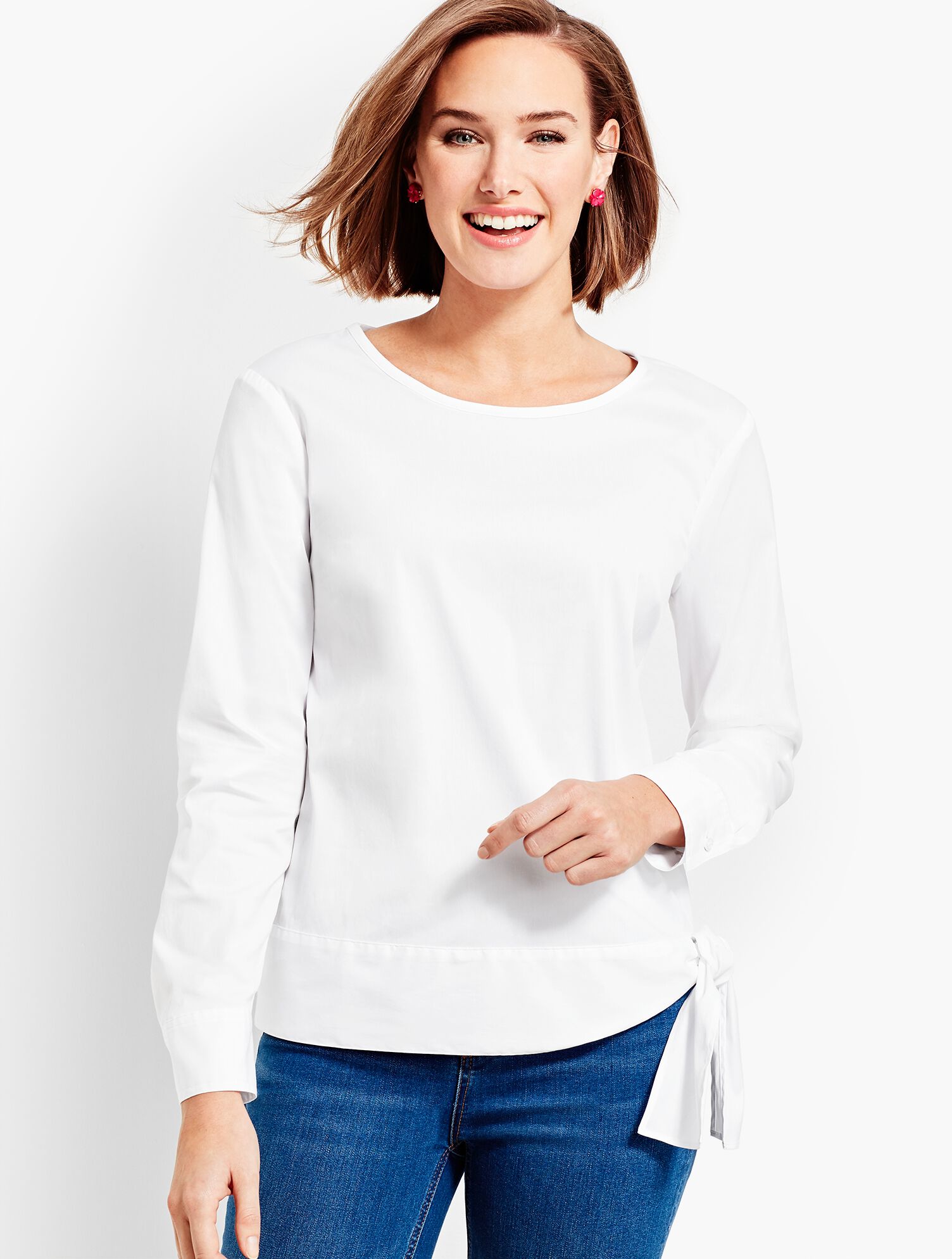 Poplin Side-Tie Top